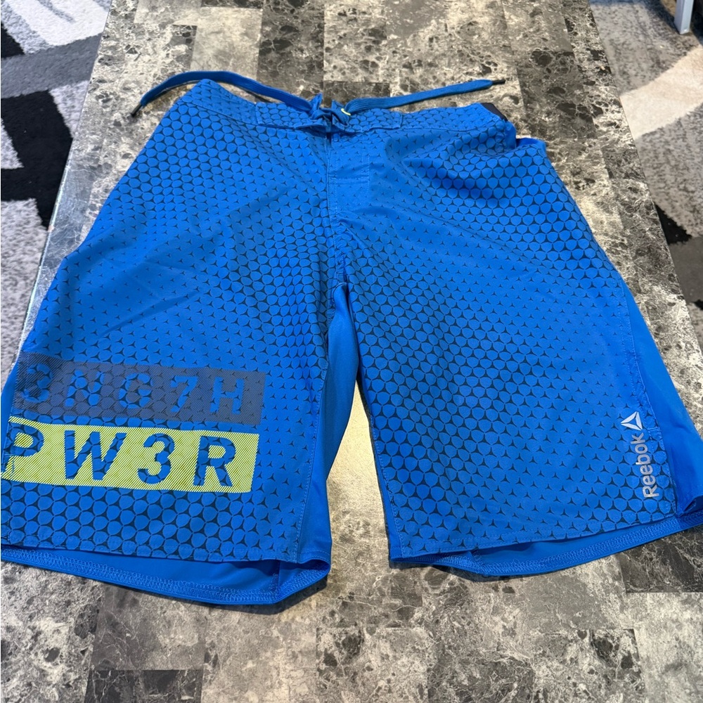 Reebok Men’s Royal Blue Graphic Training CrossFit Shorts size S